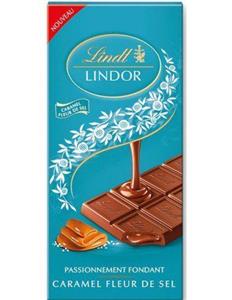 شکلات تخته ای کاراملی لینت لیندور 150 گرمی Lindt Lindor Milk Caramel Fleur de Sel Tablet