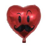 بادکنک فویلی قلب قرمز سیبیل دار 18 اینچ