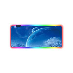 موس پد گیمینگ Glowing Cool RGB سایز بزرگ 40*90 سانتیمتر طرح سیاره آبی