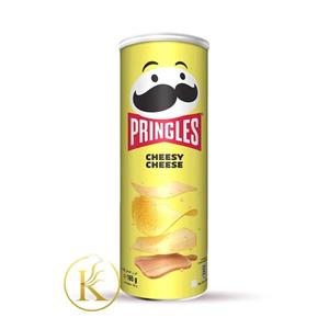 چیپس پرینگلز pringles مدل پنیری چیزی چیز cheesy cheese وزن 165 گرم