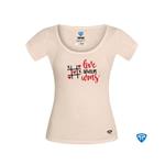 تی شرت آستین کوتاه زنانه تاپیک TSHIRT-LOVE2-BEIGE