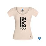 تی شرت آستین کوتاه زنانه تاپیک TSHIRT-LOVE-BEIGE