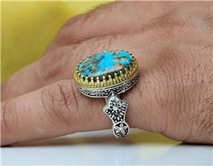 فیروزه نیشابوری اصل رکاب ماشینی تاج برنجی