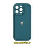 قاب گوشی iPhone 15 Pro Max آیفون طرح سیلیکونی Solid محافظ لنزدار سبز تیره کد 116