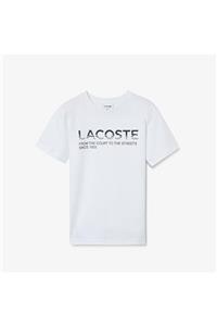 تی شرت سفید چاپ شده کودک لاگوست Lacoste