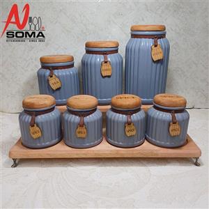 سرویس پاسماوری ۷ پارچه سوما مدل بلور با استند چوبی