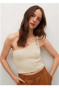 تاپ نخی بافتنی اکرو زنانه مانگو MANGO