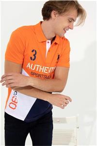 تیشرت مردانه یقه پولو نارنجی یو اس پولو U.S. Polo Assn.