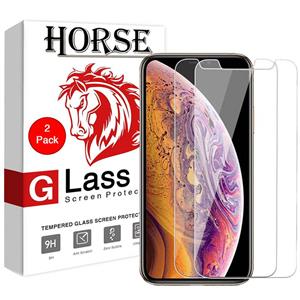 محافظ صفحه نمایش گلس هورس مدل UCC مناسب برای گوشی موبایل اپل iPhone XS Max بسته دو عددی Horse UCC Ultra Clear Crystal Glass Screen Protector For Apple iPhone XS Max Pack Of 2