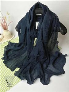 شال نخی پلیسه موجی زارا حاشیه دالبر عروسکی سرمه ای