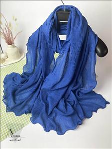 شال نخی پلیسه موجی زارا حاشیه دالبر عروسکی آبی کاربنی