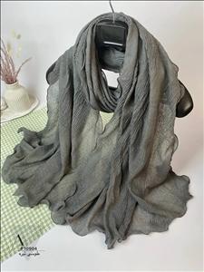 شال نخی پلیسه موجی زارا حاشیه دالبر عروسکی طوسی تیره