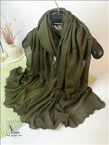 شال نخی پلیسه موجی زارا حاشیه دالبر عروسکی سبز سدری تیره