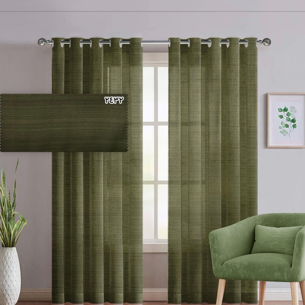 حریر بافت دار نازلی رنگ سبز زیتونی پانچ شده پک یک قواره 1.5 در ارتفاع 2.8