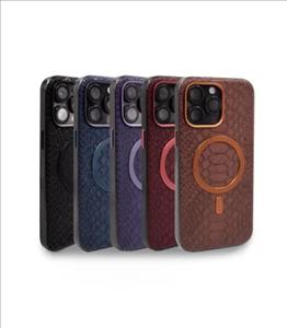 قاب چرمی مگسیف دار مک کوی ایفون 13 پرو مکس LEATHER MAGSAFE SNAKESKIN CASE MACCOY IPHONE 13 PRO MAX