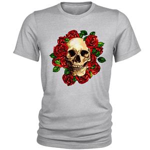 تی شرت مردانه مدل Skull & Flower کد A126 