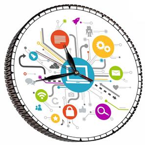ساعت دیواری طرح دنیای دیجیتال