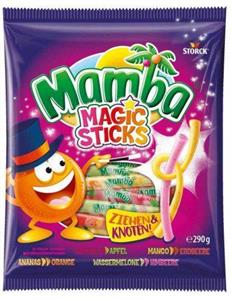 شکلات میله ای مامبا با طعم میوه های مختلف 290 گرمی Storck Mamba chewing sticks with fruit flavors