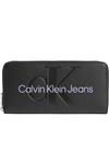 کیف پول مشکی با طراحی شیک لوگوی برند زنانه چند محفظه K60K607634-0Gj کلوین کلین Calvin Klein