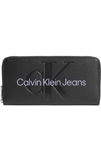 کیف پول مشکی با طراحی شیک لوگوی برند زنانه چند محفظه K60K607634-0Gj کلوین کلین Calvin Klein