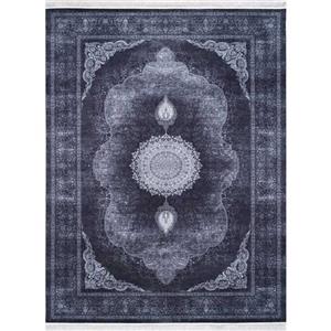 فرش محتشم کلاریس چاپی کد 400407 زمینه خاکستری (غیربرجسته)
