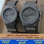 ست ساعت بندچرمی تقویم دار قفل پروانه ای مارک هابلوت کد 4284 - Hublot