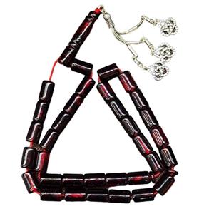 تسبیح نقره جات بافندگان مدل کهربا معطر کد 12400