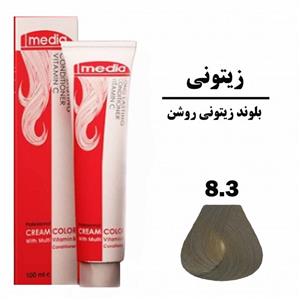 رنگ مو مدیا بلوند زیتونی روشن شماره 8.3 