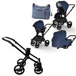 ست کالسکه نوزاد اینوکتوس invictus v-pram مدل Blue Lagoon  با فریم Black