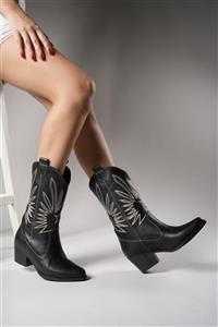 چکمه زنانه Rhifthil 00125001 مشکی اسکین ریکون Riccon