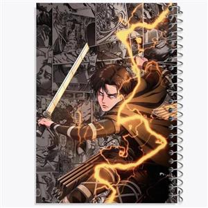 دفتر مشق 100 برگ خندالو طرح لیوای انیمه اتک آن تایتان Attack on Titan