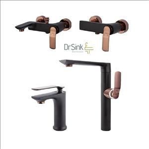 ست شیرآلات راسان مدل آوات مشکی رزگلد