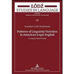 کتاب Patterns of Linguistic Variation in American Legal English اثر Stanisiaw Gozdz-Roszkowski انتشارات تازه ها