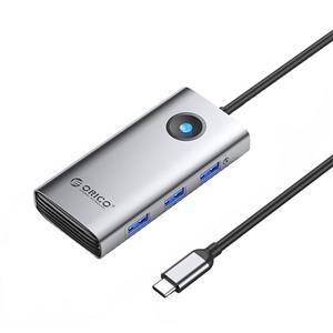 هاب 6 پورت USB-C اوریکو مدل PW11-6PR با 3 پورت USB 3.0، پورت HDMI، LAN و Type-C PD