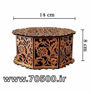 جعبه شکلات و آجیل طرح منبت سایز کوچک کد 22306