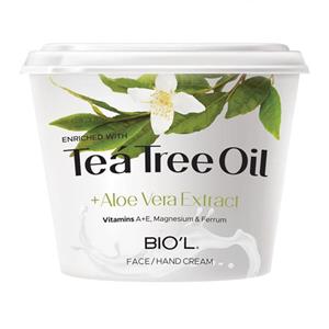 کرم مرطوب کننده دست و صورت بیول حاوی تی تری و آلوئه ورا کاسه ای 250میل