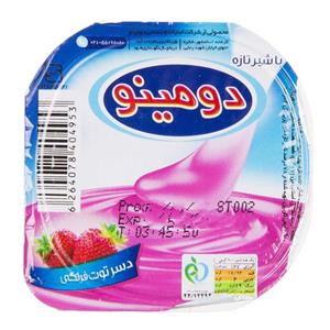 دسر قاشقی توت فرنگی 100 گرمی  دومینو