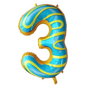 بادکنک فویلی مدل عدد سه 3 شیرینی دونات کد DB20