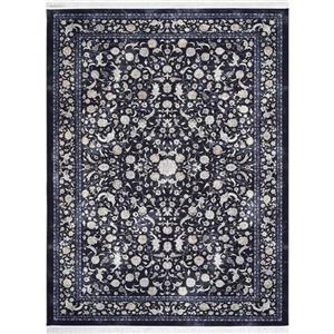 فرش محتشم کلاریس چاپی کد 400420 زمینه مشکی (غیربرجسته)