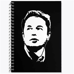 دفتر زبان 50 برگ خندالو مدل دو خط طرح ایلان ماسک Elon Musk کد 10924