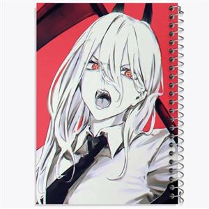 دفتر زبان 50 برگ خندالو مدل دو خط طرح پاور انیمه مرد اره ای Chainsaw Man کد 17952