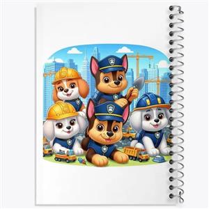 دفتر زبان 50 برگ خندالو مدل دو خط طرح سگ های نگهبان Paw Patrol کد 4724