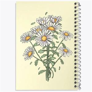 دفتر زبان 50 برگ خندالو مدل دو خط طرح گل بابونه کد 29533