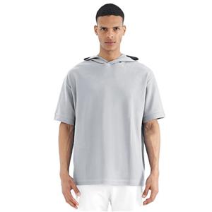 تی شرت اورسایز کلاه دار آستین کوتاه مردانه نوزده نودیک مدل TS1966 G