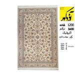 فرش ماشینی آذردکور کلکسیون وزرا نخ آکریلیک 1200شانه،3600تراکم،بهشت کرم 