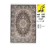 فرش ماشینی آذردکور کلکسیون وزرا نخ آکریلیک 1200شانه،3600تراکم،سالاری سرمه ای