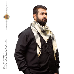چفیه عربی رنگ مشکی زمینه کرم