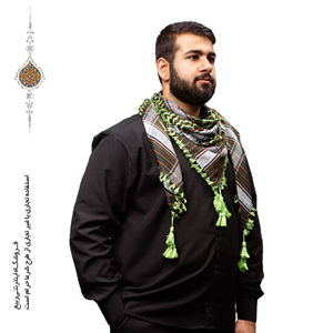 چفیه عربی رنگ سبز روشن زمینه مشکی