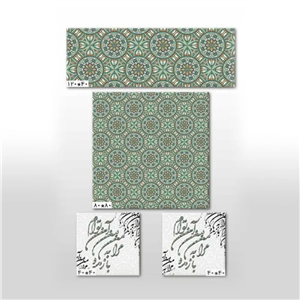 ست رومیزی طرح گل ترمه سبز - زمان آماده سازی 10 روز کاری