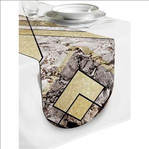 رانر بیضی طرح سنگی مدرن زرد - زمان آماده سازی 10 روز کاری